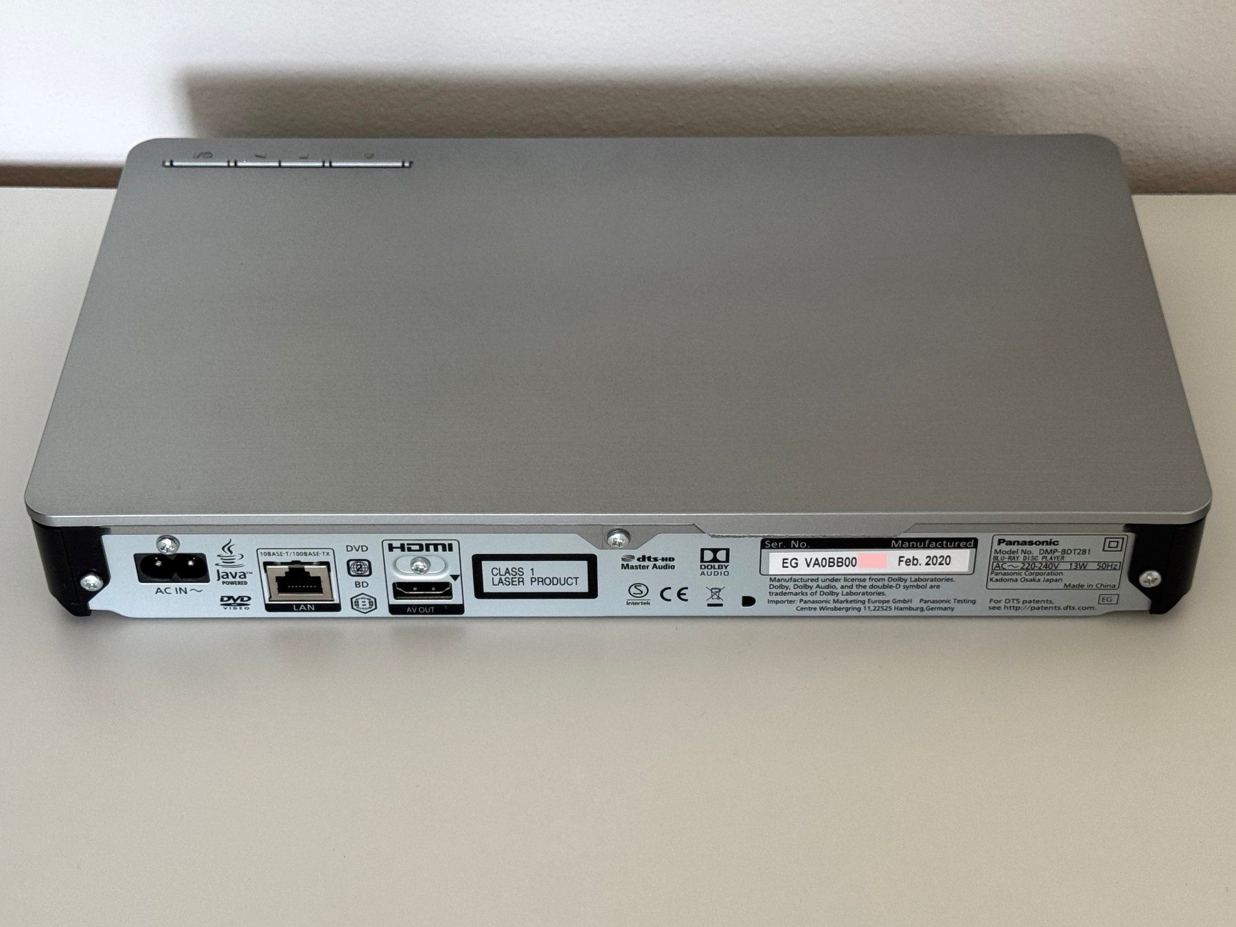 Panasonic Audio- & Mediensysteme: Blu-ray Player Panasonic DMP-BDT281 - Silber & Schwarz – Gebraucht aus Neuheim von vnetz 5