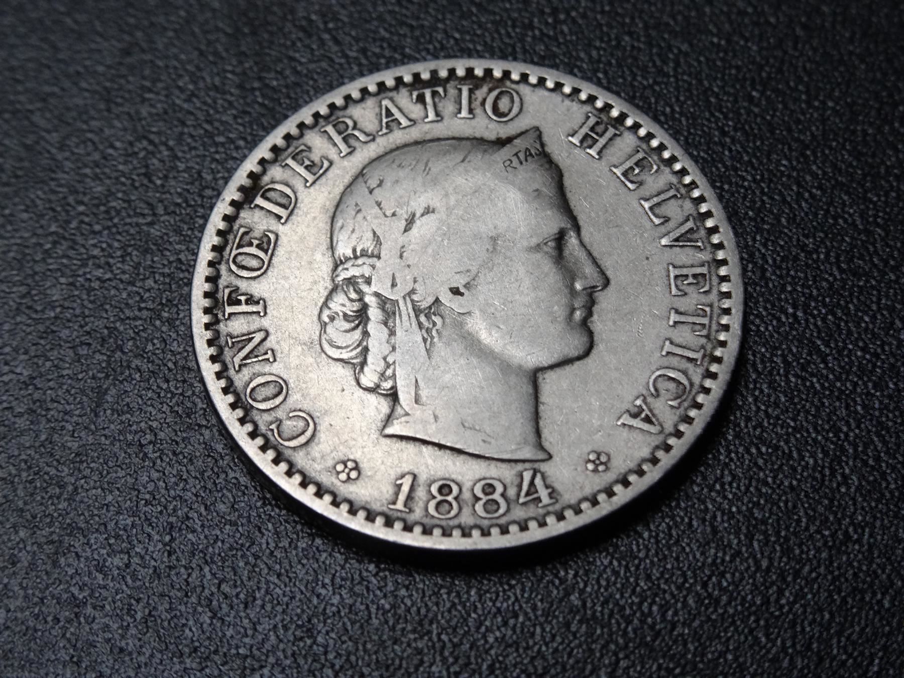 Alle Münzen: Schöner 20 Rp. 1884 ab Fr. 2.-- – Gebraucht aus Lupfig von JUTA09