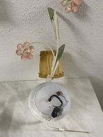 Wandleuchte Blumen Design Metall weiss zweiarmig gebraucht