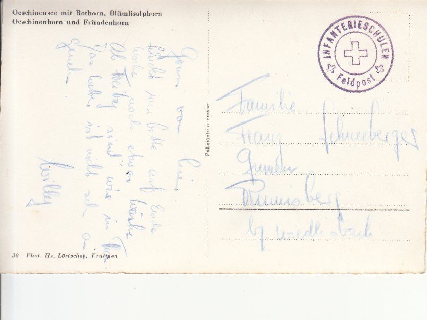 Cartoline postali: Oeschinensee ca. 1950 – Usato da Bürglen TG venduto da StampGraf 1