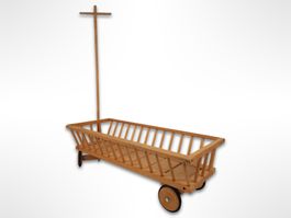 Vintage Puppenleiterwagen aus Holz