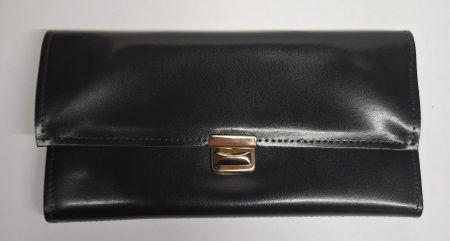 Vintage Service-Portemonnaie echt Leder schwarz