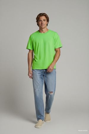 Gildan Leuchtend Grünes T-Shirt - Größe M