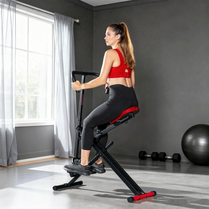 Hometrainer: Trainingsmaschine, verstellbar, klappbar, Rot B-Ware – Nuovo (secondo la descrizione) da Bottighofen venduto da swisshandel24 5