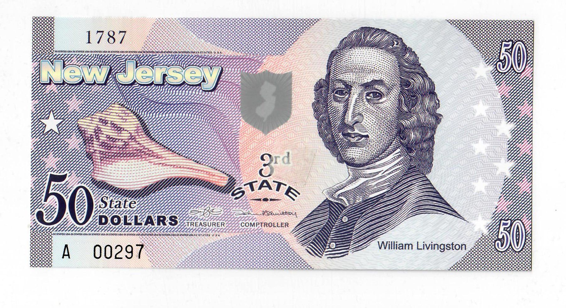 Banknoten: Banknote "50 State Dollars" -> New Jersey, UNZ – Neu (gemäss Beschreibung) aus Landquart von balboajimmy