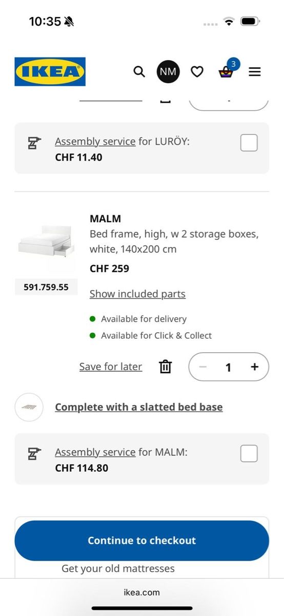Lits: NEW MALM BED FRAME + 2 drawers – Neuf (Voir description) à Zürich par nma_ls26 1