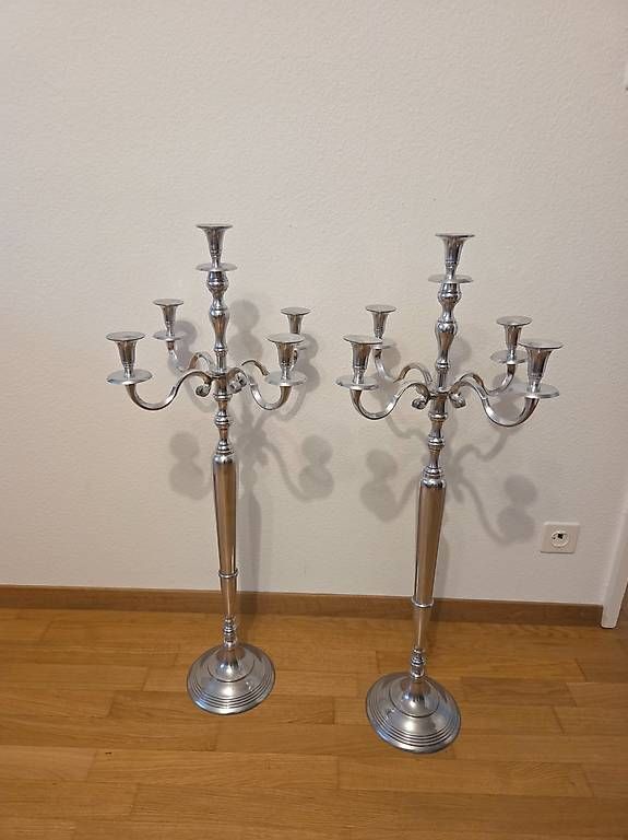 Kerzenständer: 2 Kerzenständer silbrig – Gebraucht aus Zürich von reusp