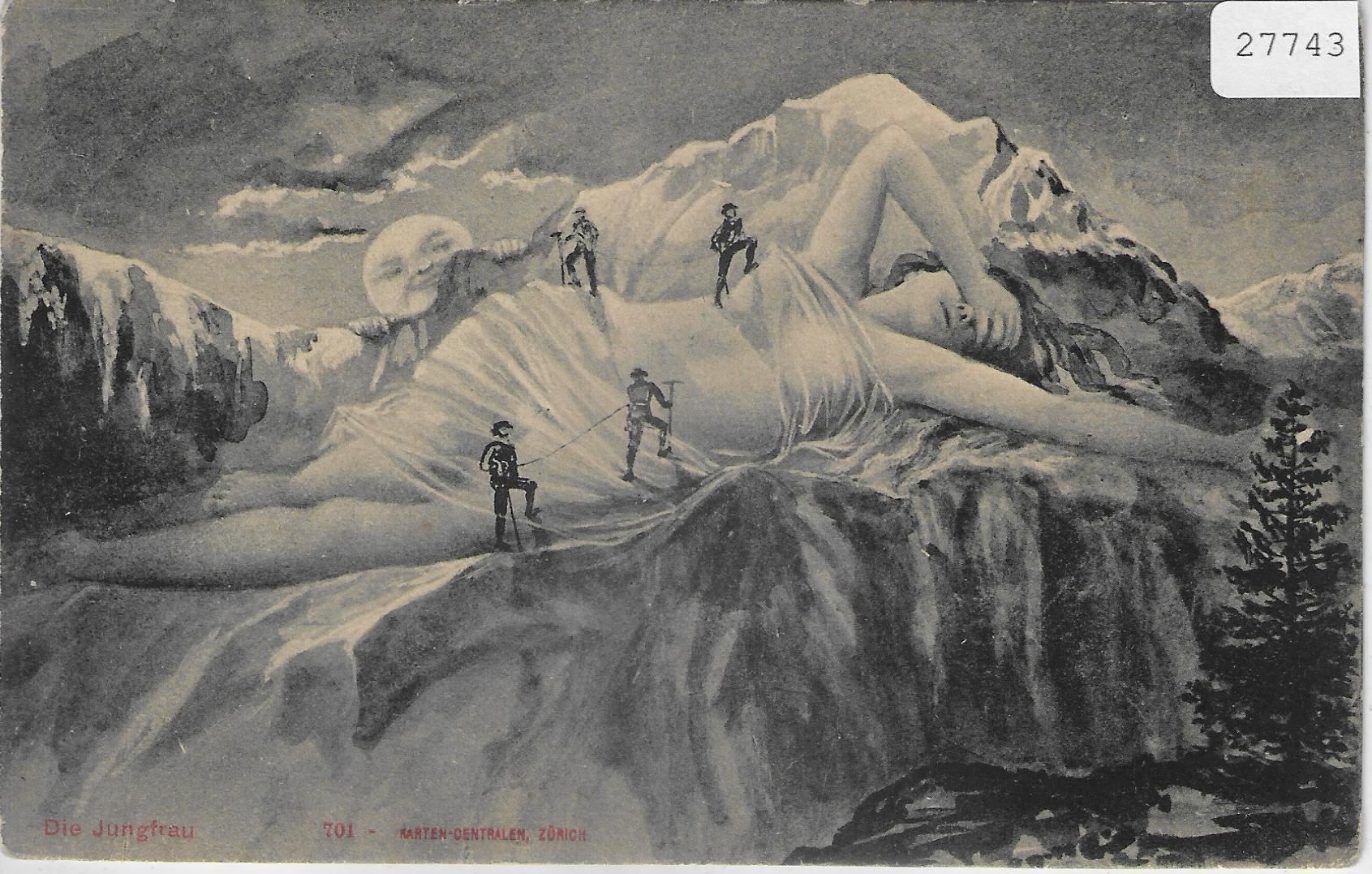 Cartoline postali: Die Jungfrau - Bergsteiger auf der – Usato da Ettingen venduto da Kartenplanet