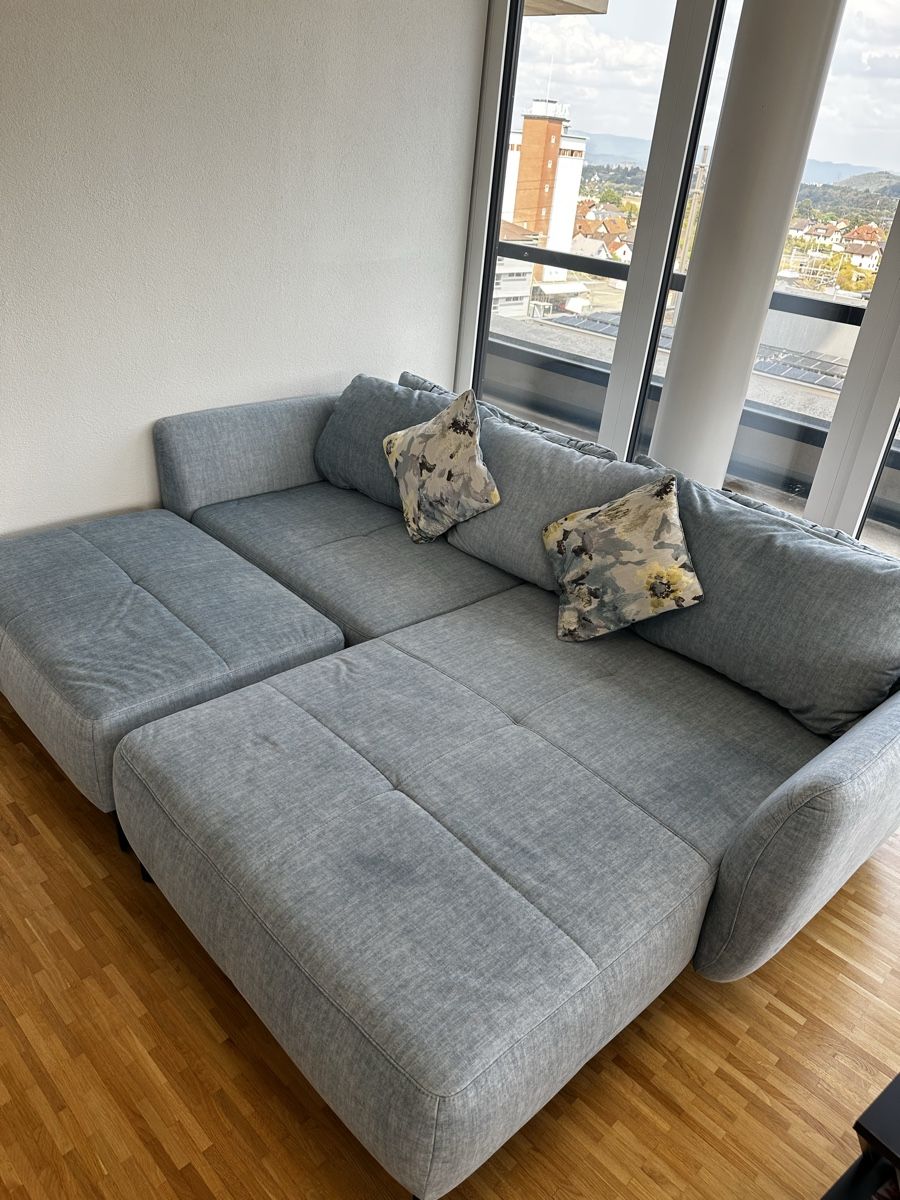 Divani: Ecksofa mit Ottomane hellblau sehr guter Zustand – Usato da Pratteln venduto da pat_v25v 3