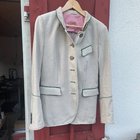 Vintage handmade lenin Jacket with leather