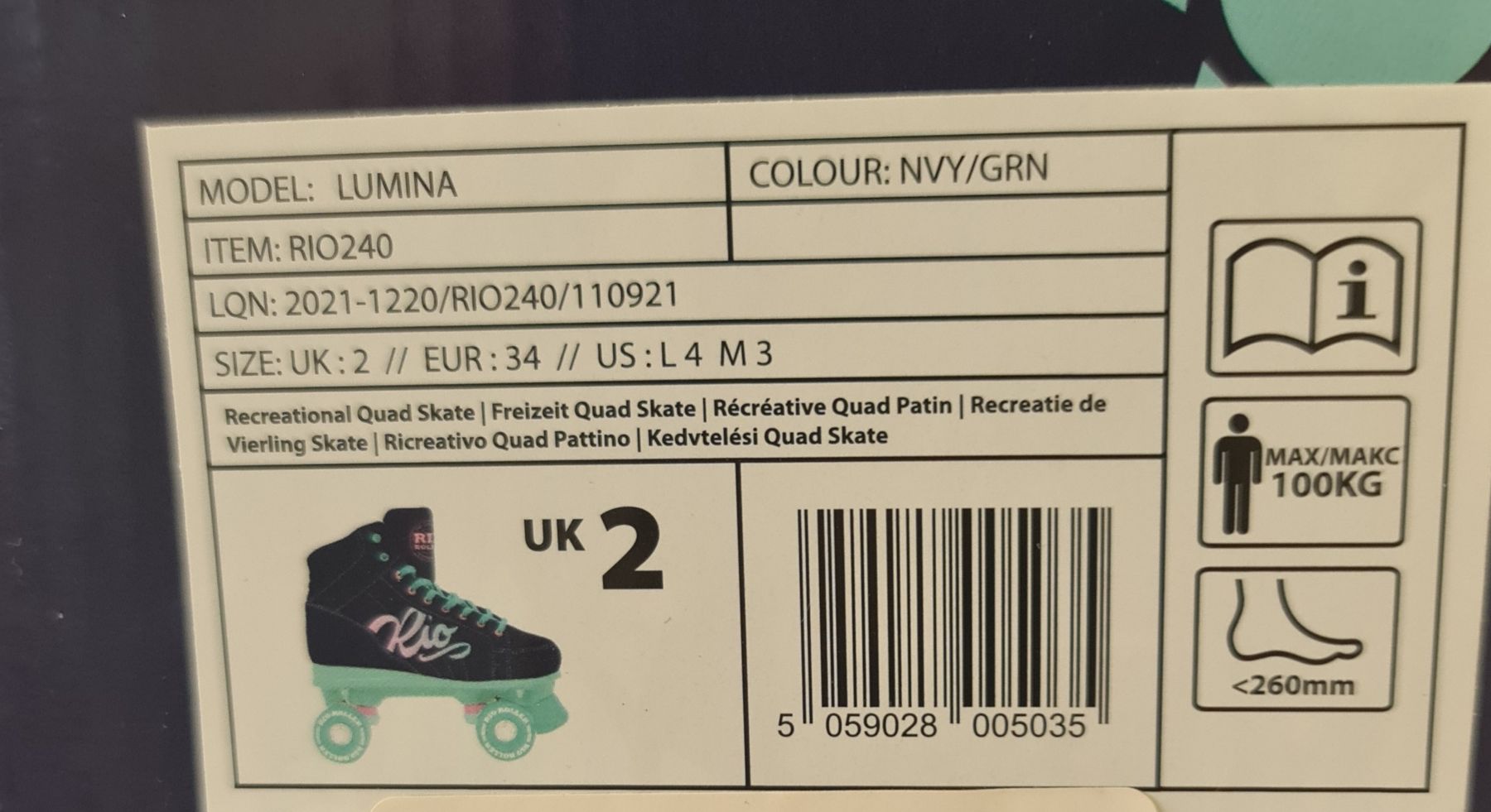 Rio Roller Inline-Skating & Rollschuhe: Patins a roulettes, neuf, Rio Roller, taille 34 – Neu und originalverpackt aus Sugiez von factorysportoutlet 5