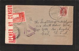 Zensur: Indien - Los Angeles (USA) , 26.10.1939