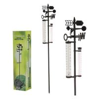 Wetterstation 150cm Eisen/PP mit Regenmesser u. Thermometer