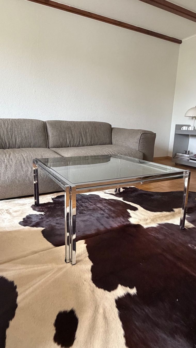 Tavoli: Table basse en verre et chrome – Usato da Mont-sur-Lausanne venduto da axe_n2wl