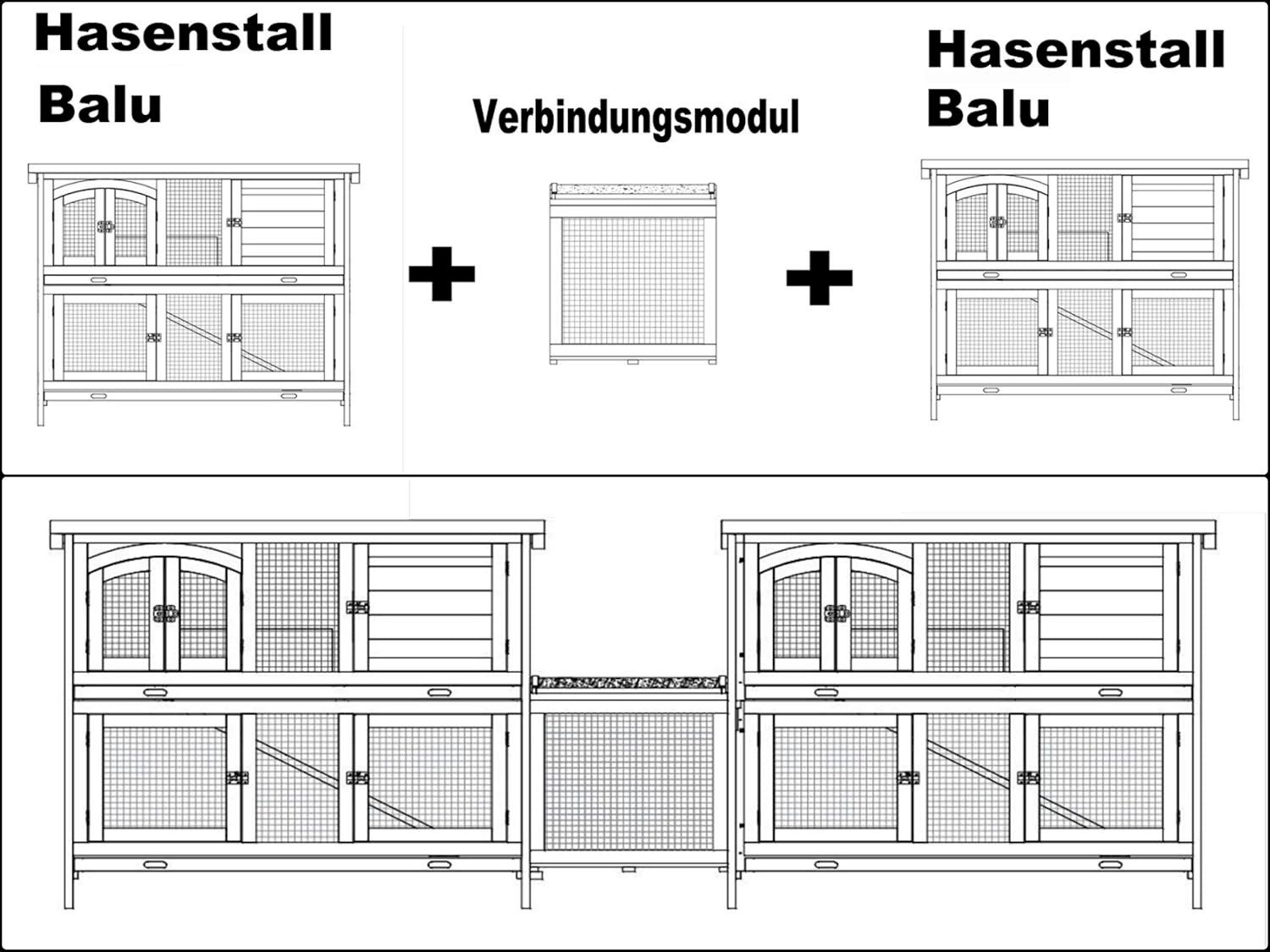 Gabbie, trasporto & Sicurezza: Doppel Hasenstall Kombi 280x50x104 cm – Nuovo e nell'imballaggio originale da Bottighofen venduto da zaap 8