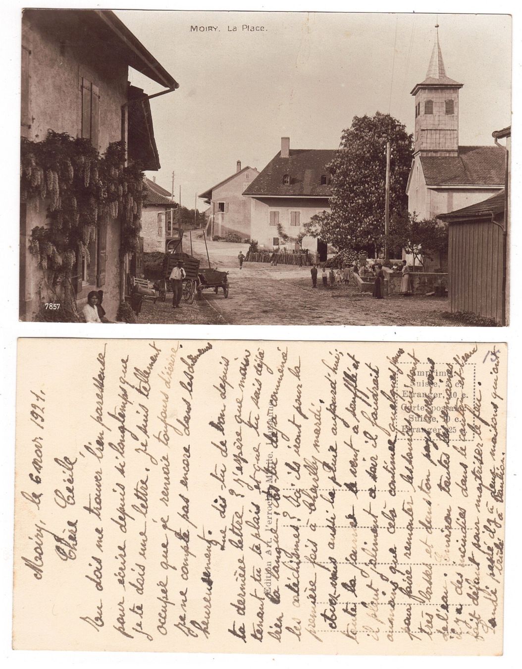 Cartoline postali: Moiry, la Place – Usato da La Tour-de-Peilz venduto da amjust