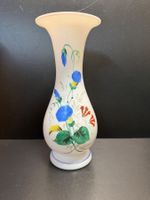MILCH-/OPALIN GLASVASE JUGENDSTIL HANDGEMALT
