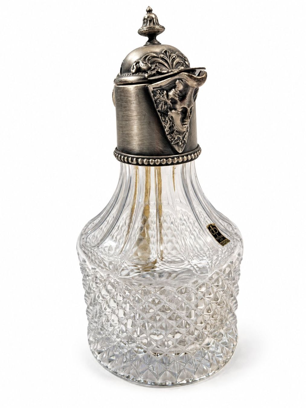 Caraffe: Dekorative Glaskaraffe mit verziertem Metalldeckel – Usato da Zollikerberg venduto da lin_yc2n 6