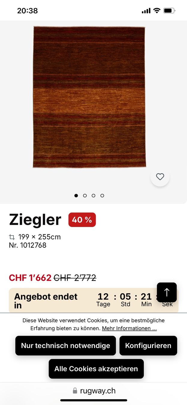 Tappeti: Orient-Teppich aus dem Hause Ziegler – Nuovo (secondo la descrizione) da Bolken venduto da mcleos 5