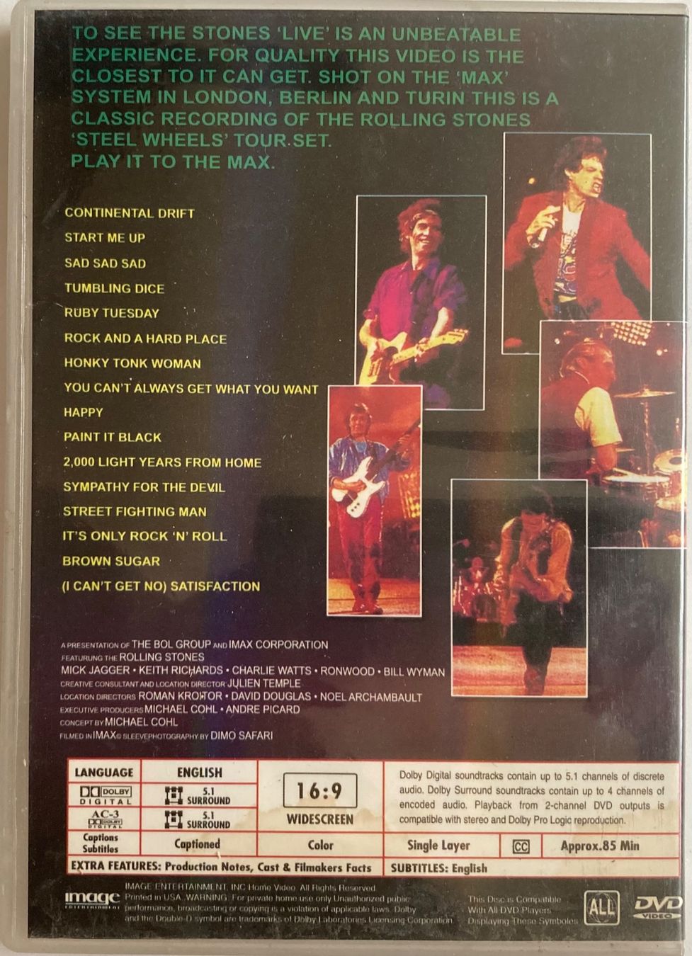 Alle DVDs: THE ROLLING STONES - ROLLING STONES LIVE – Gebraucht aus Poliez-Pittet von Newtown-Records 1
