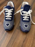 LOVE MOSCHINO Sneaker blau mit Steinen und Herz Grösse 38