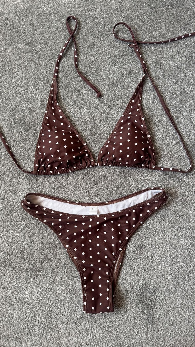 Badekleider & Bikinis: Bikini Polka Dots Braun Damen Grösse M – Gebraucht aus Kriessern von loolah