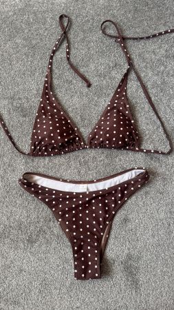 Bikini Polka Dots Braun Damen Grösse M