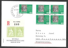 Sonderbrief S. 599 Nabra Bern 27.8.1965 R-Brief do. Marken