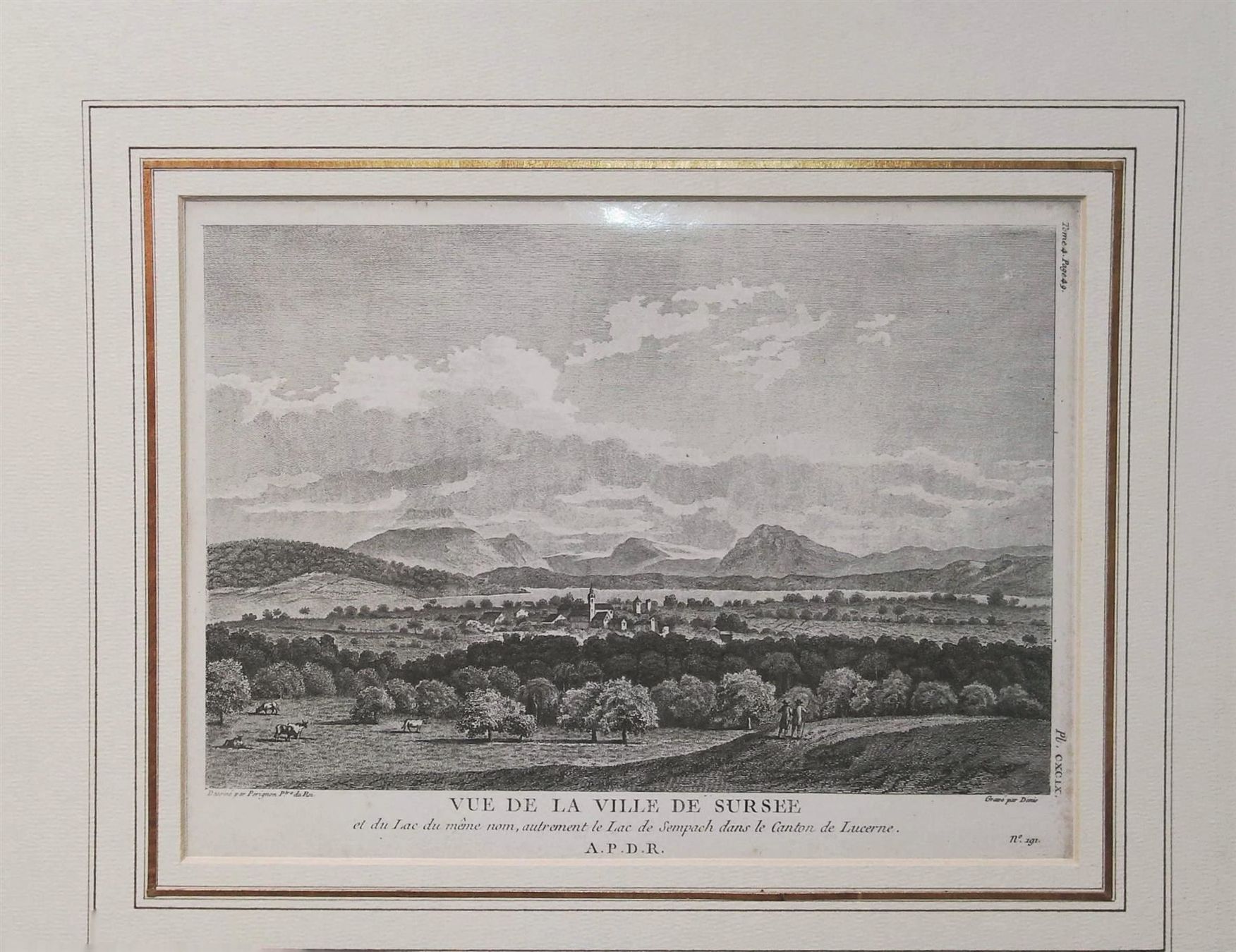 Incisioni: Sursee Originalkupferstich 1780 – Usato da Rafz venduto da Helvet32 1