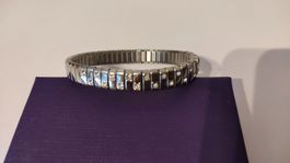 Elegantes Flexarmband aus Edelstahl mit Swarovski Kristallen