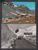 Flüelapass mit Oldtimern   -   2 alte Ansichtskarten