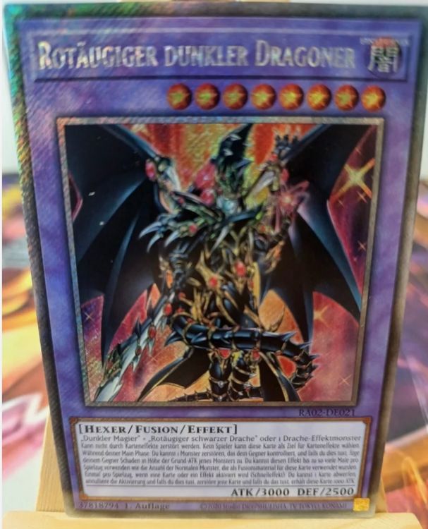 Yu-Gi-Oh! Rotäugiger Dunkler Dragoner - Ultra Rare 1. Auflage Deutsch