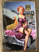 Pin up pink Cadillac route 66 Motel classic