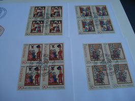 Pro Patria 1988, FDC Satz + 4erblocks, 5 Belege