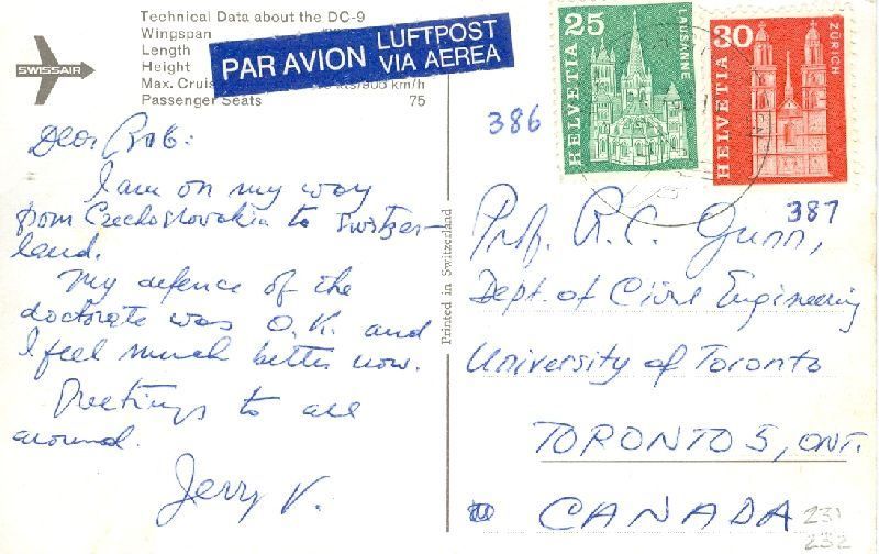 Cartoline postali: Swissair - DC9 + 1968 – Usato da Emmenbrücke venduto da teestube 1
