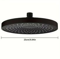 Pommeau de douche à pulvérisation supérieure de 25cm Noir