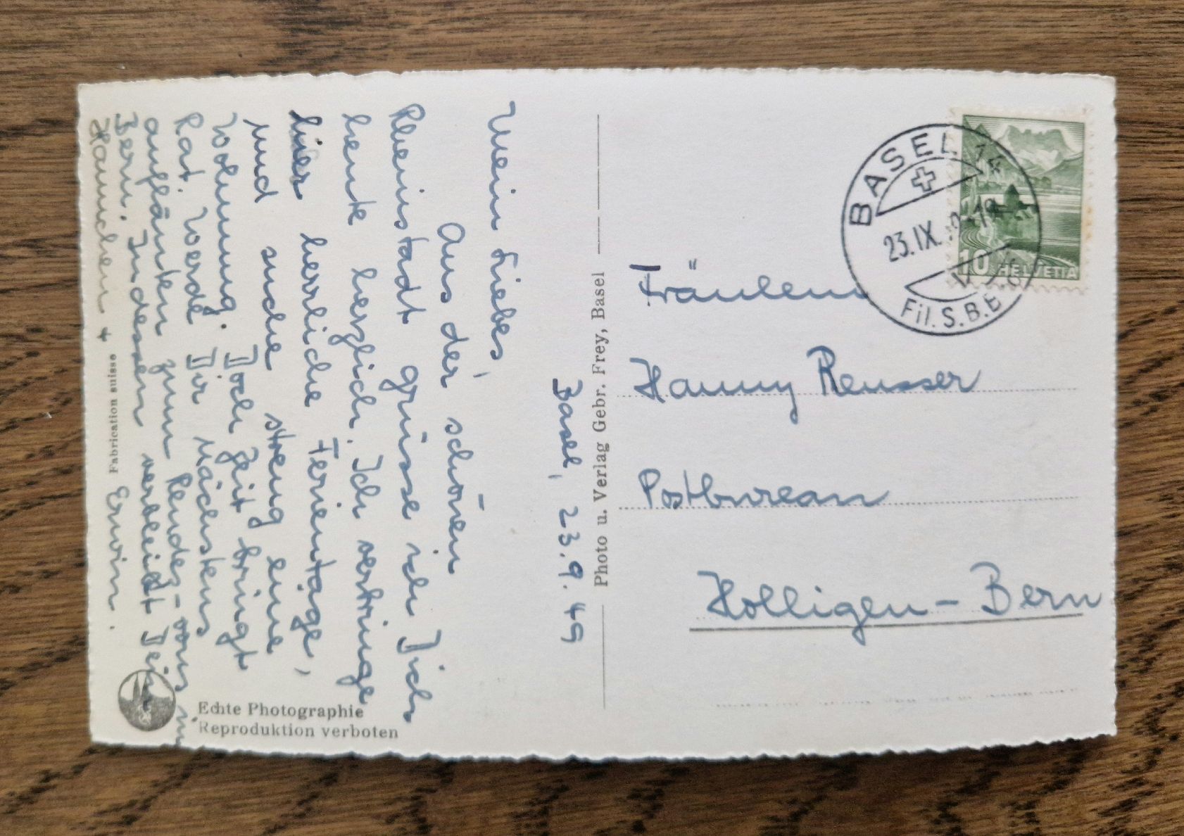 Cartoline postali: Basel Bahnhof 1949 – Usato da Ebikon venduto da Donar50 1