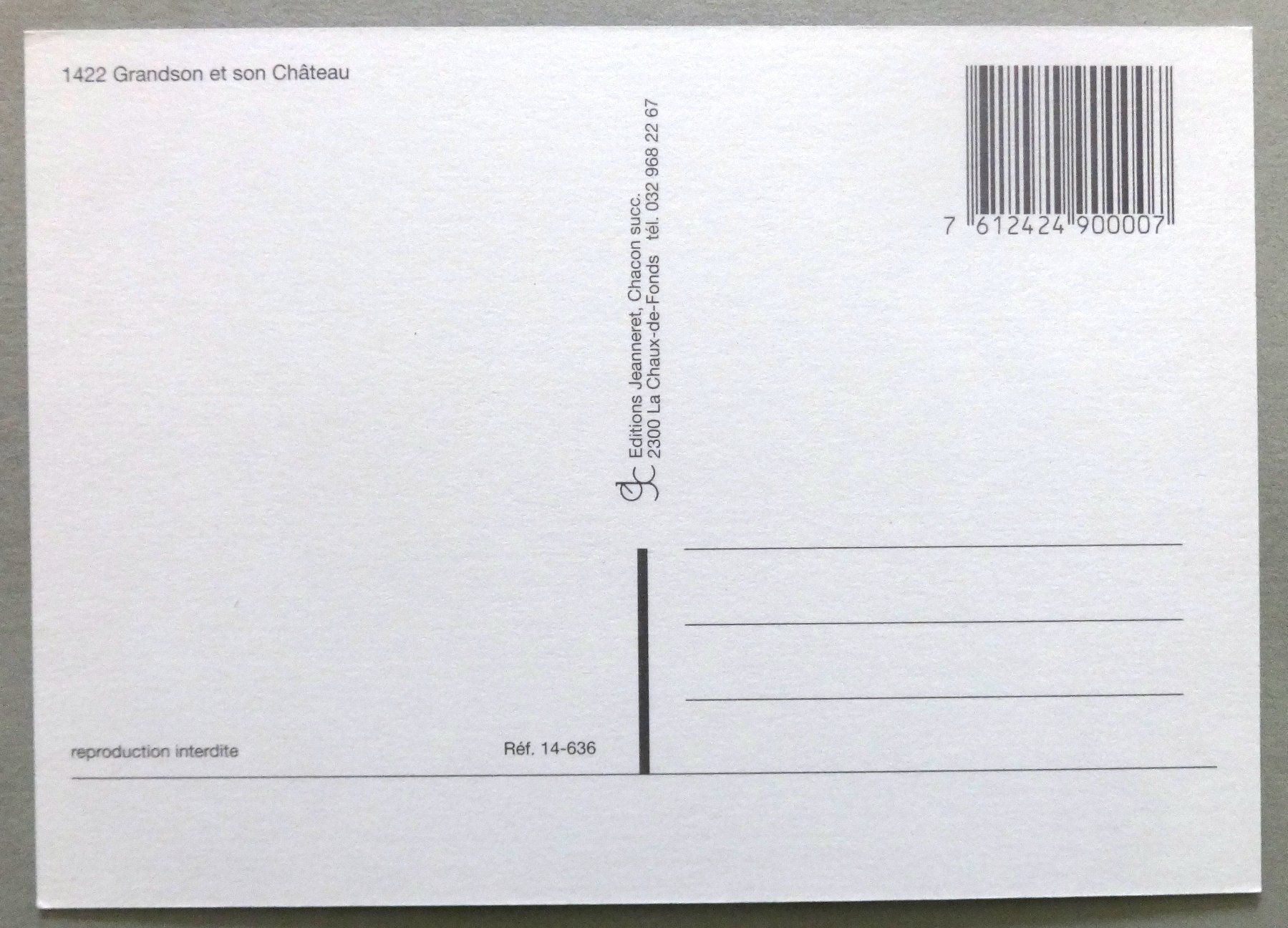 Cartoline postali: Grandson et son Château – Usato da Fétigny venduto da Billy2miny 1