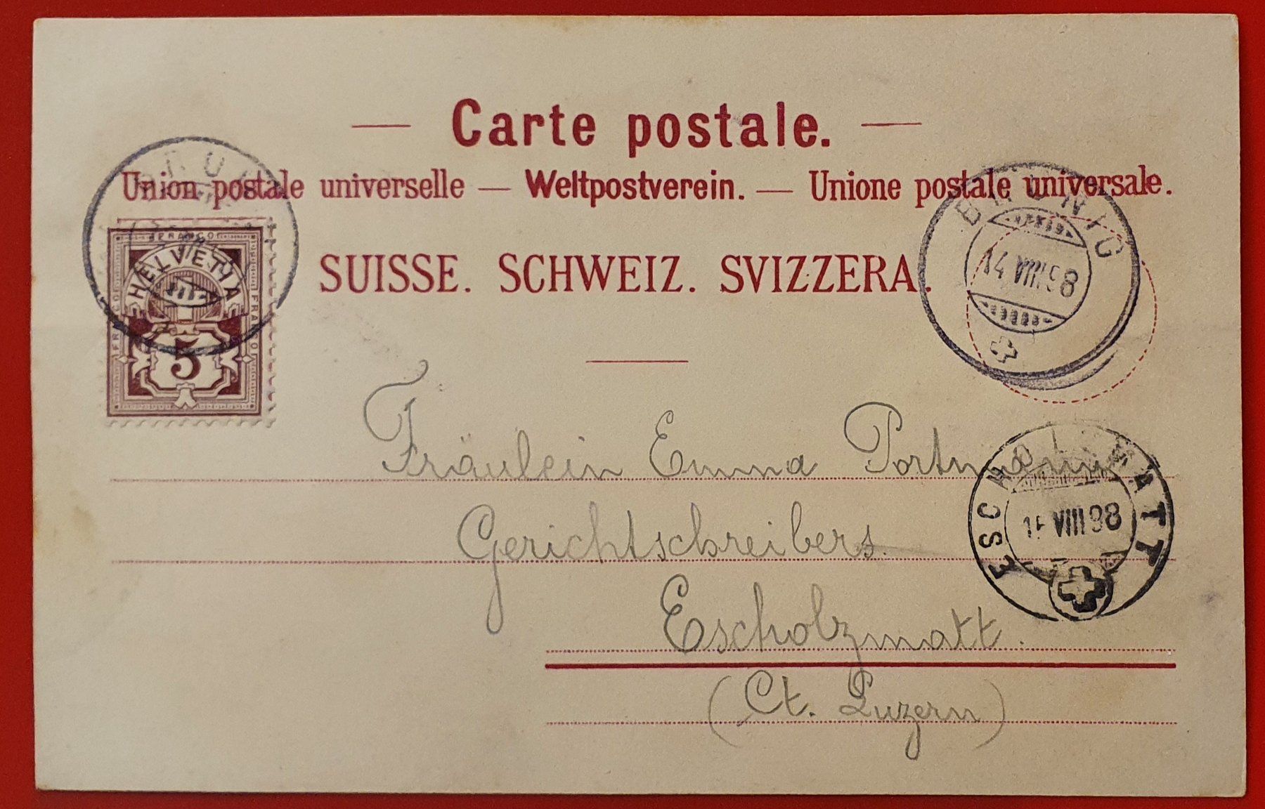 Ansichtskarten: Gruss vom Brünig 1898 – Gebraucht aus Kreuzlingen von Rschweiz1 1