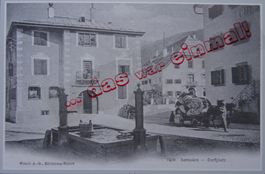 Graubünden Samedan  / Stationsgebäude anno dazumal