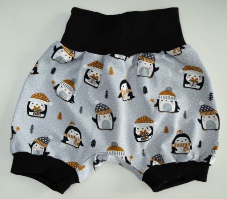 Unisex Kurze Pumphose mit Pinguin Gr.74/80 NEU
