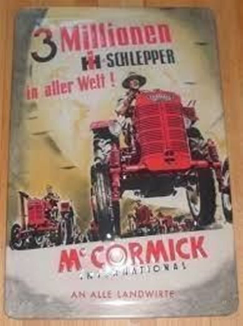 Insegne: Blechschild-MC CORMICK 3-MILLIONEN IH SC – Nuovo e nell'imballaggio originale da Rupperswil venduto da big-one-sale