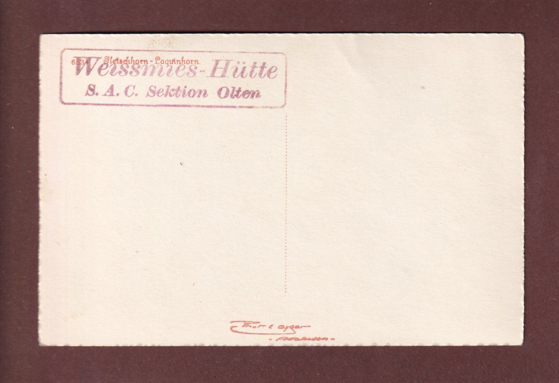 Ansichtskarten: FLETSCHHORN - LAQUINHORN - E. Gyger – Gebraucht aus Pully von nicecards-shop 1