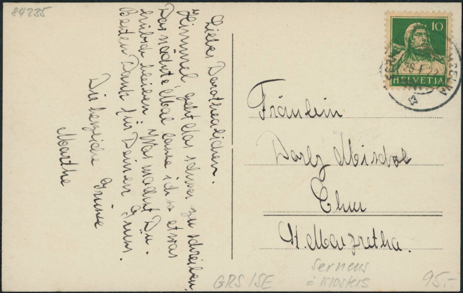 Cartoline postali: GRS Serneus - Klosters – Usato da Schindellegi venduto da leecollect 1