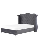 Bett mit Lattenrost Samtstoff AYETTE 160 x 200 cm Grau
