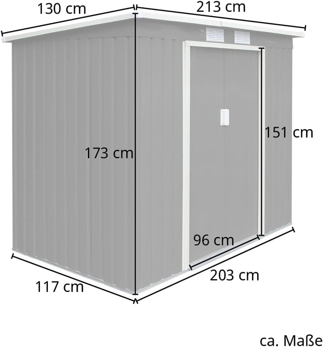 Gartenhäuser & Gewächshäuser: HATTORO P100 Metall Gerätehaus Hellgrau – Neu und originalverpackt aus Bottighofen von zaap 2