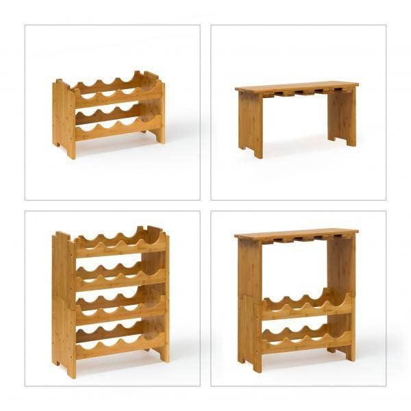 Scaffali: Weinregal Bambus 16 Flaschen + 12 Gläser – Nuovo e nell'imballaggio originale da Kreuzlingen venduto da DealBlitz 4