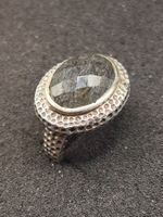 ArtDeko 925erSilber Ring einmalig NaturRutilquarz Handarbeit
