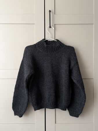 Handgestrickter Wollpullover Rollkragen 100% Wolle