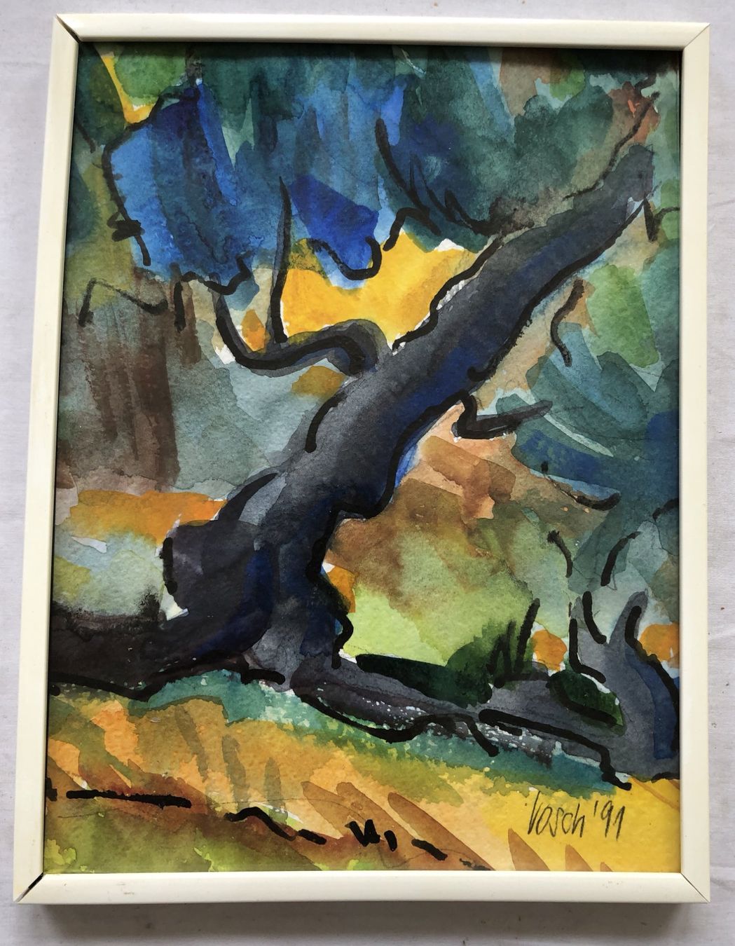 Dipinti: Aquarell signiert - "Olivenbaum" – Usato da Schaffhausen venduto da durruti